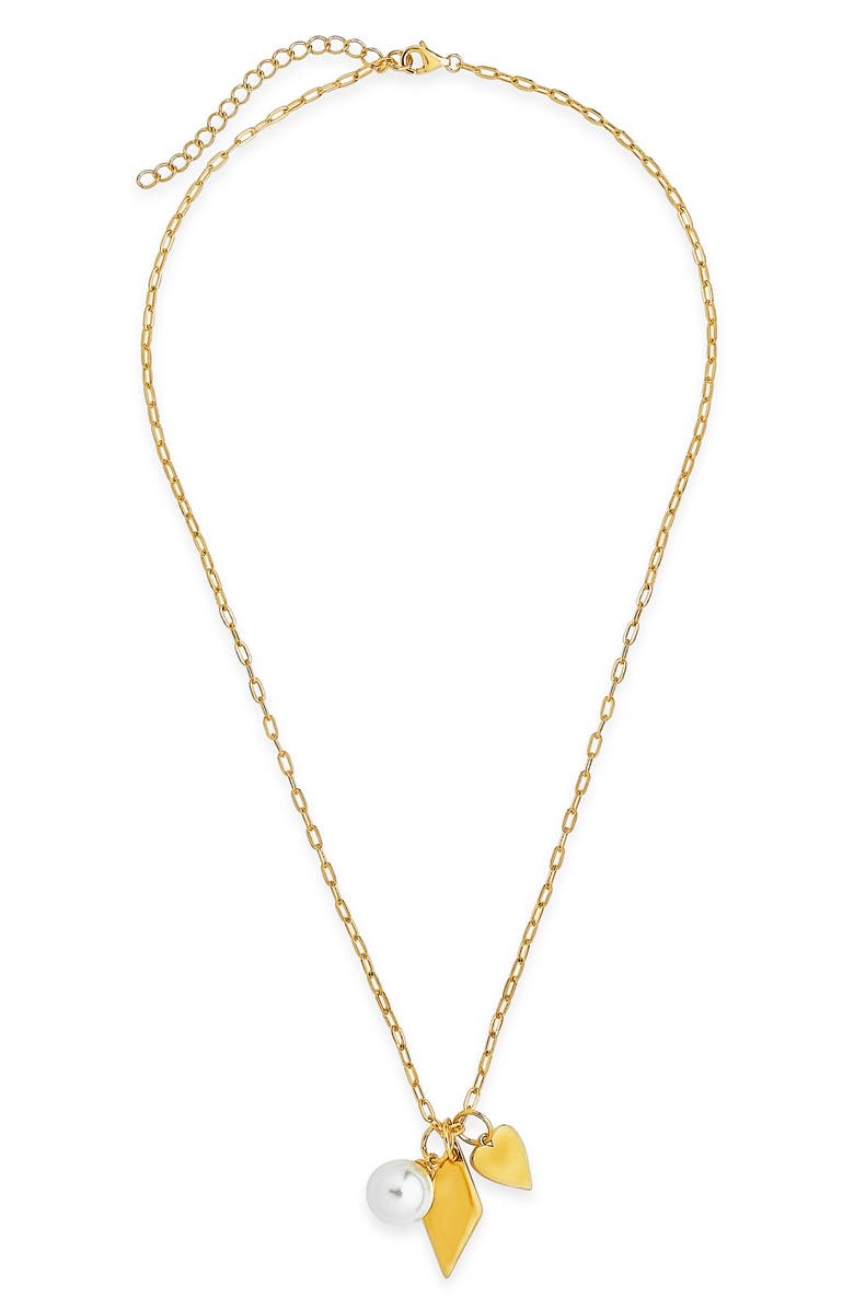 Sterling Forever Delicate Charm Necklace, Main, color,