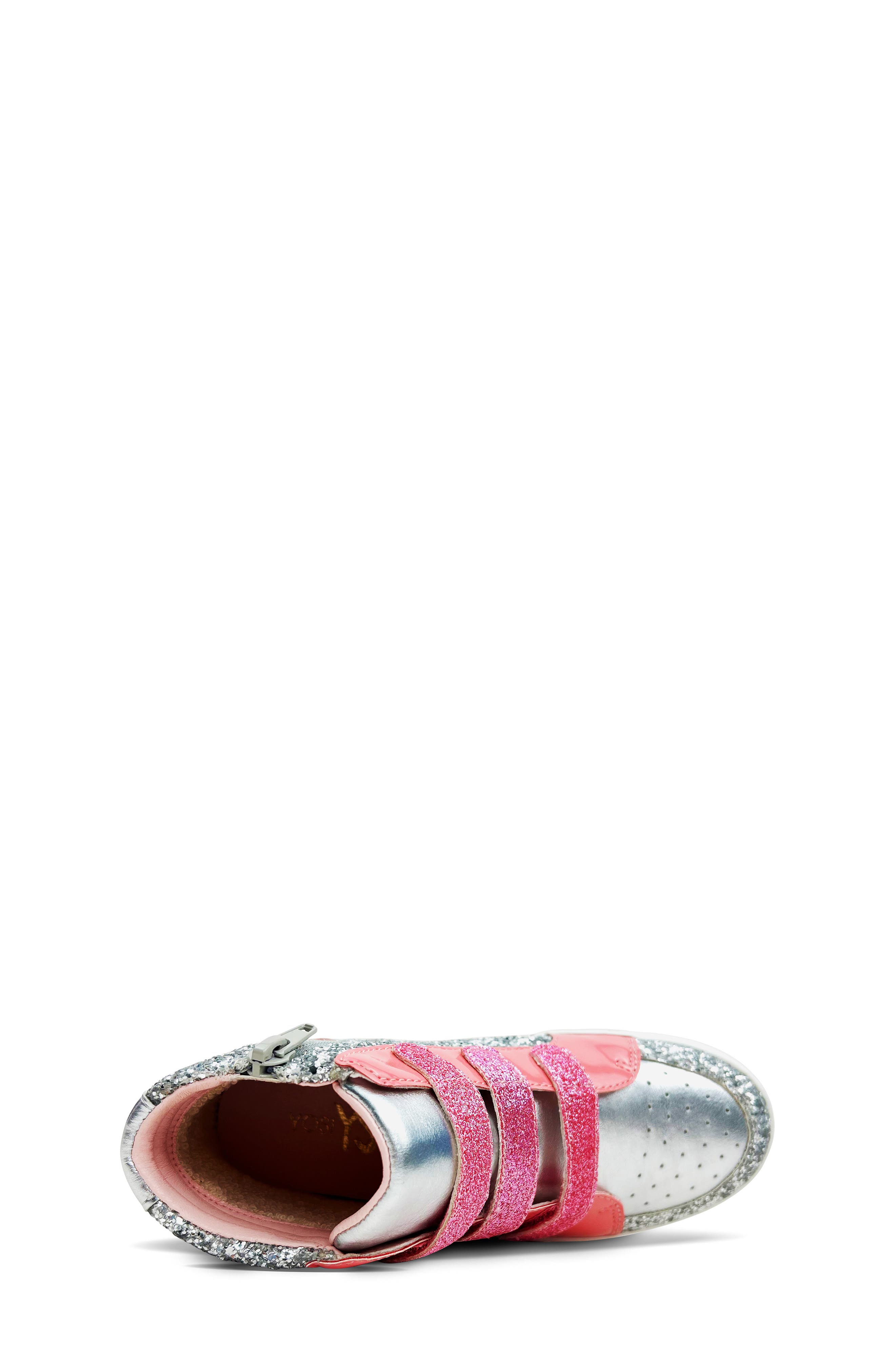 Yosi Samra Kids' Miss Hannah Sequin High Top Sneaker, Alternate, color, Pink / Silver