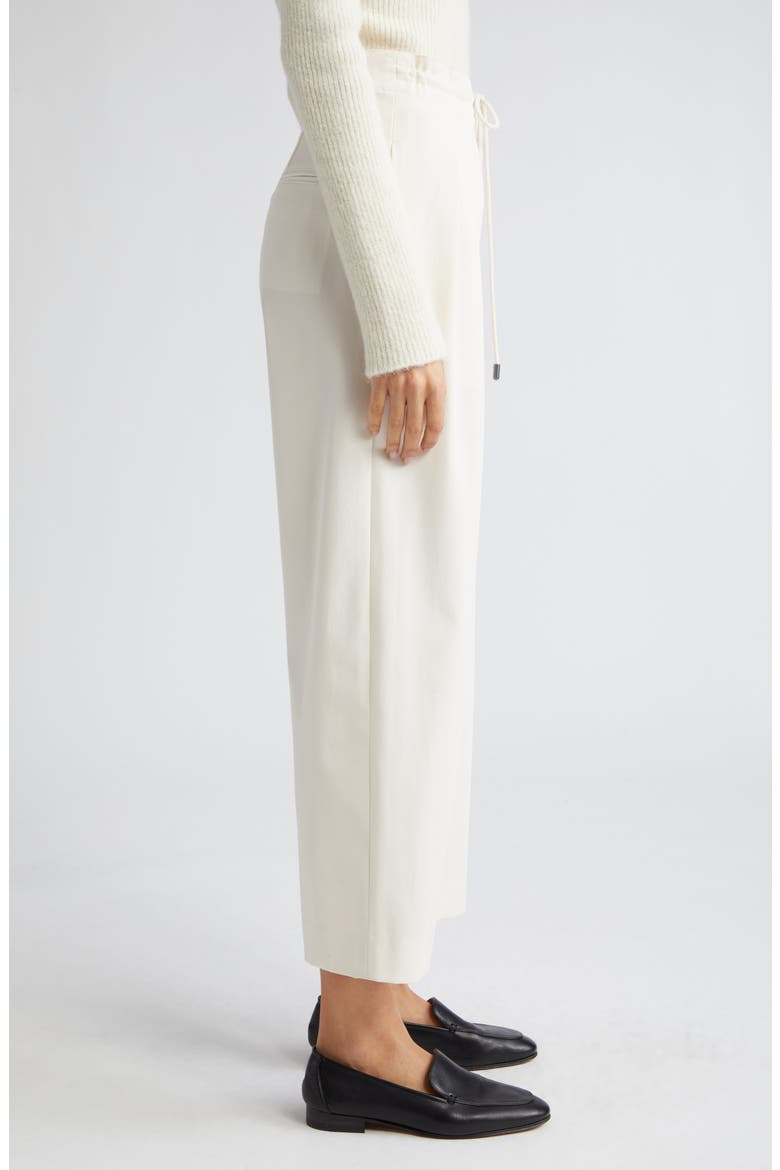 Pleated Stretch Wool Drawstring Pants, Alternate, color, IVORY