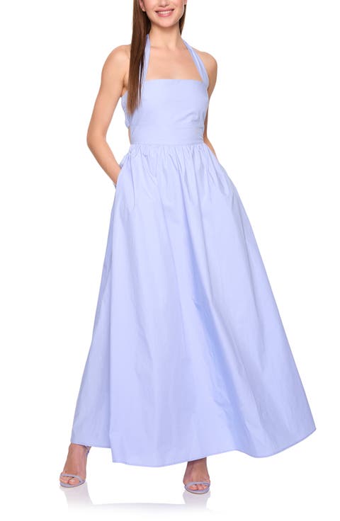 Halter Neck Cotton Poplin Dress