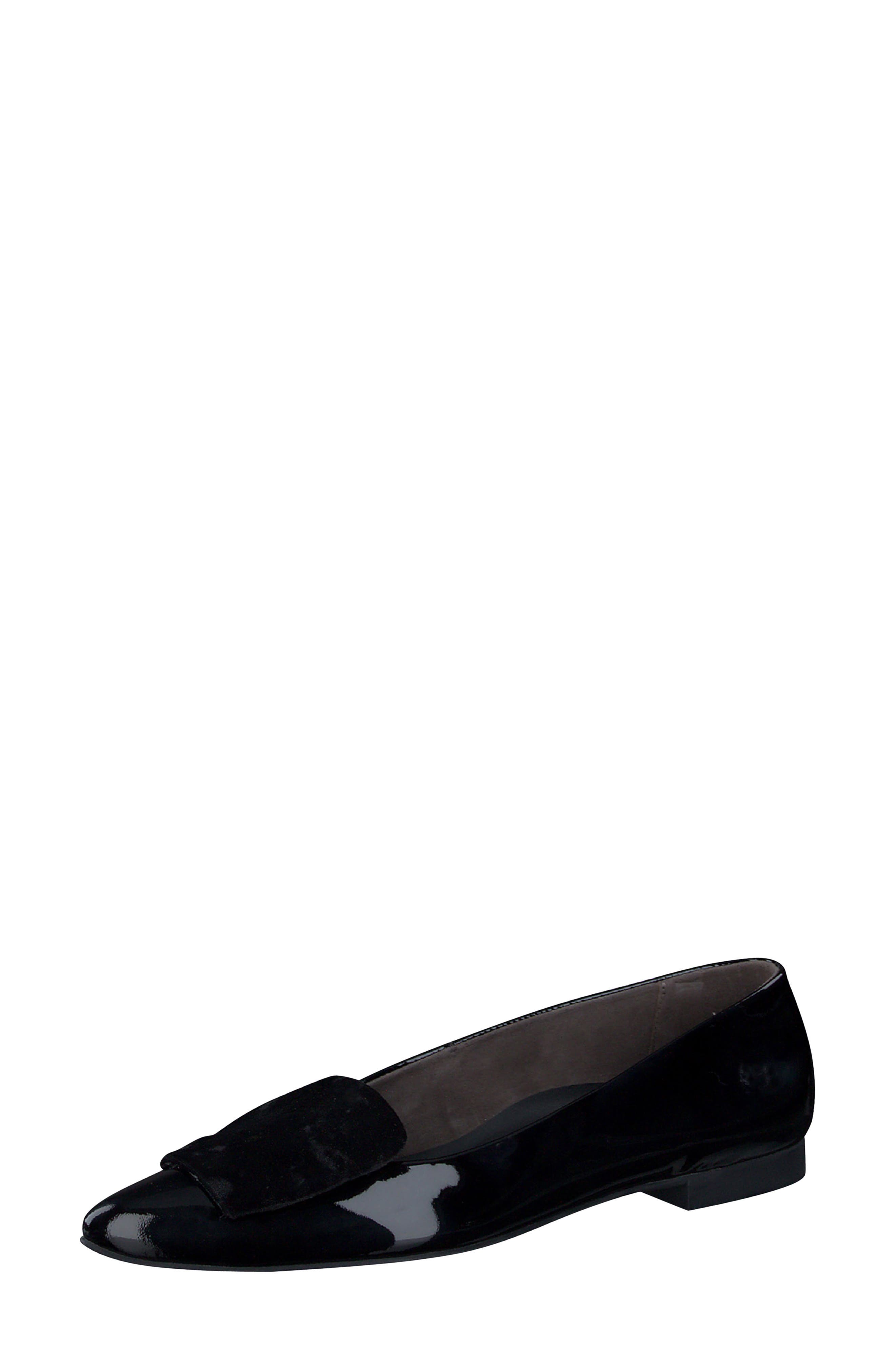 Paul Green Teddy Pointed Toe Flat in Black Velvet Combo 