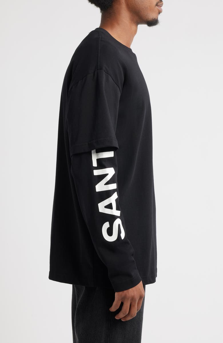 SANTO STUDIO Preda Layered Look T-Shirt, Alternate, color, Black