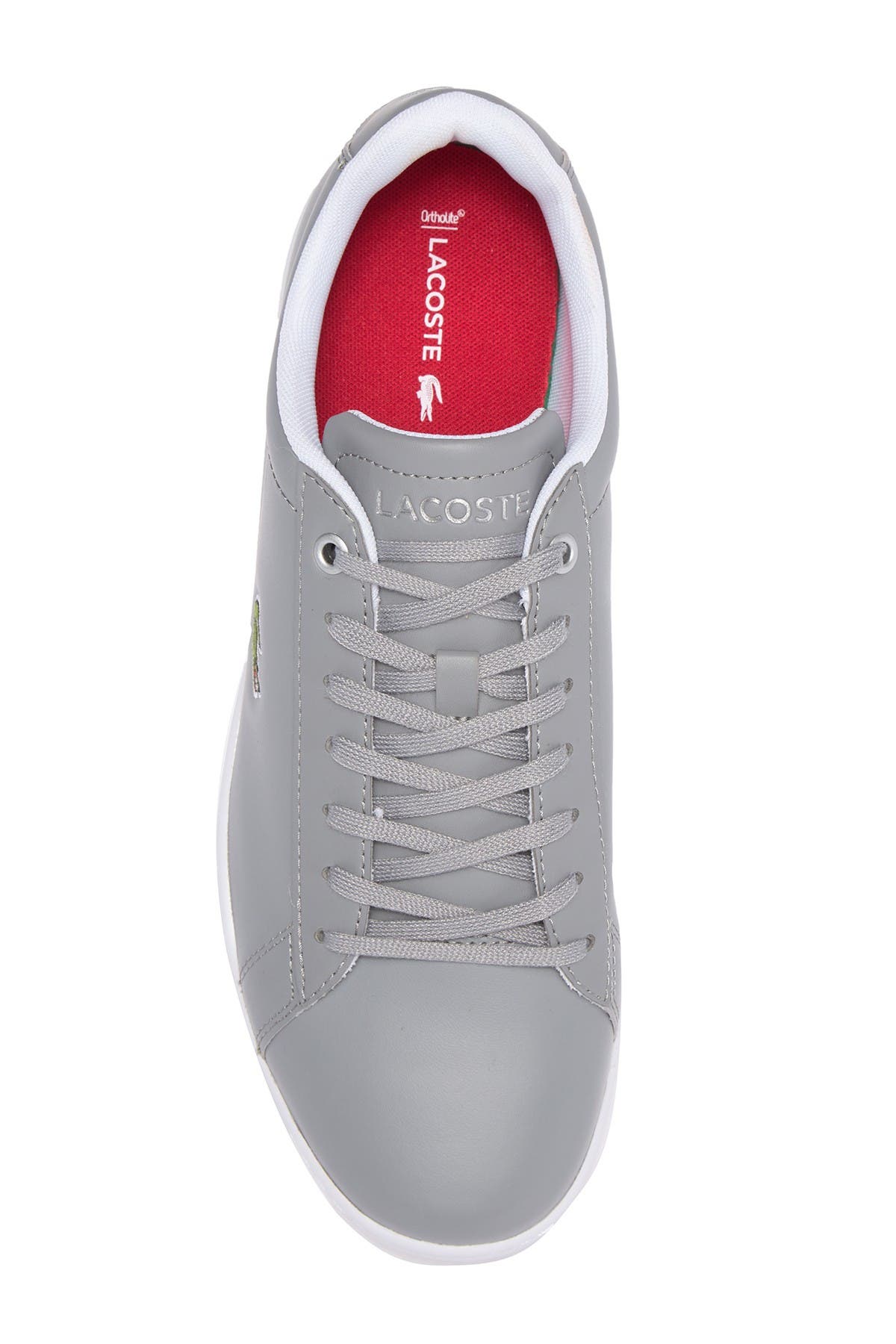 Lacoste Hydez Leather Sneaker, Alternate, color, Grey/White