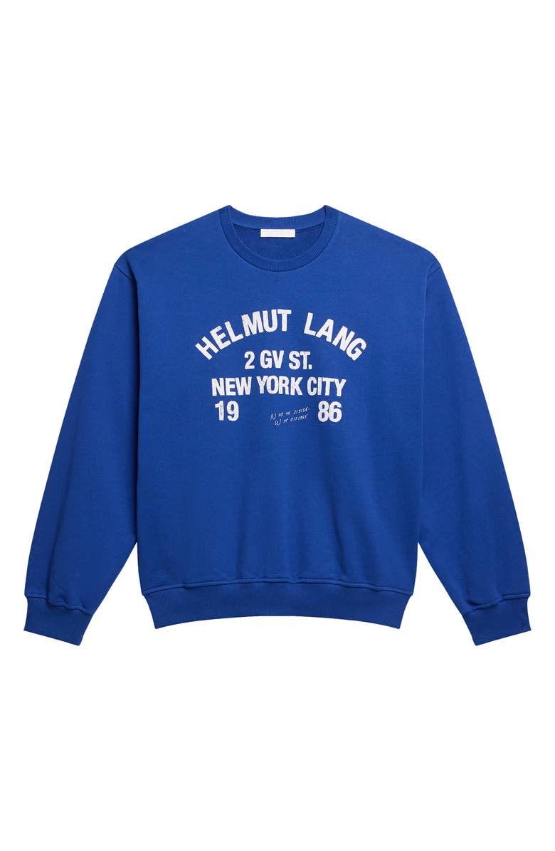 Helmut Lang Varsity Cotton French Terry Crewneck Sweatshirt, Alternate, color, 
