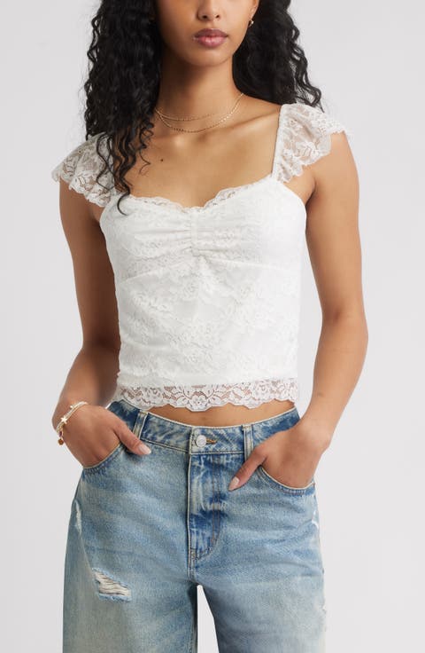 Cap Sleeve Lace Top