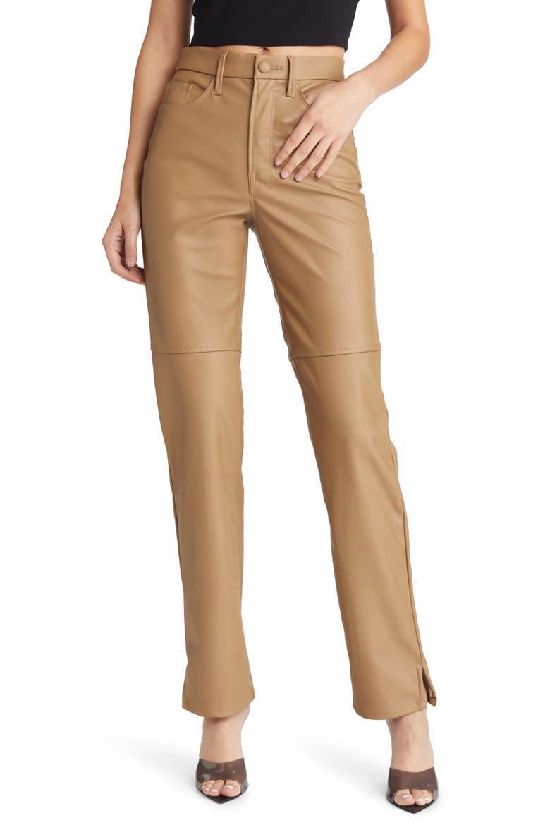 Good Boy Faux Leather Pants, Main, color, WARM CARAMEL003