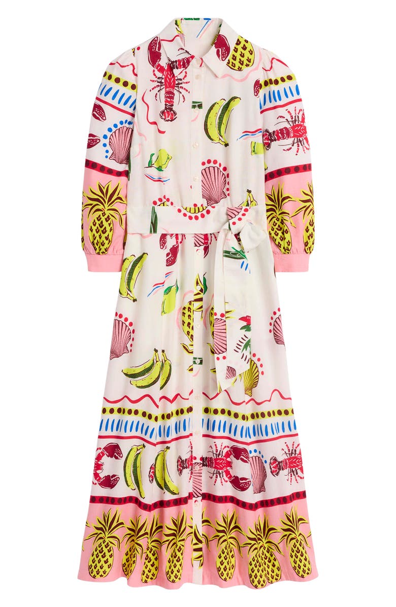Boden Clara Print Linen & Cotton Maxi Shirtdress, Alternate, color,