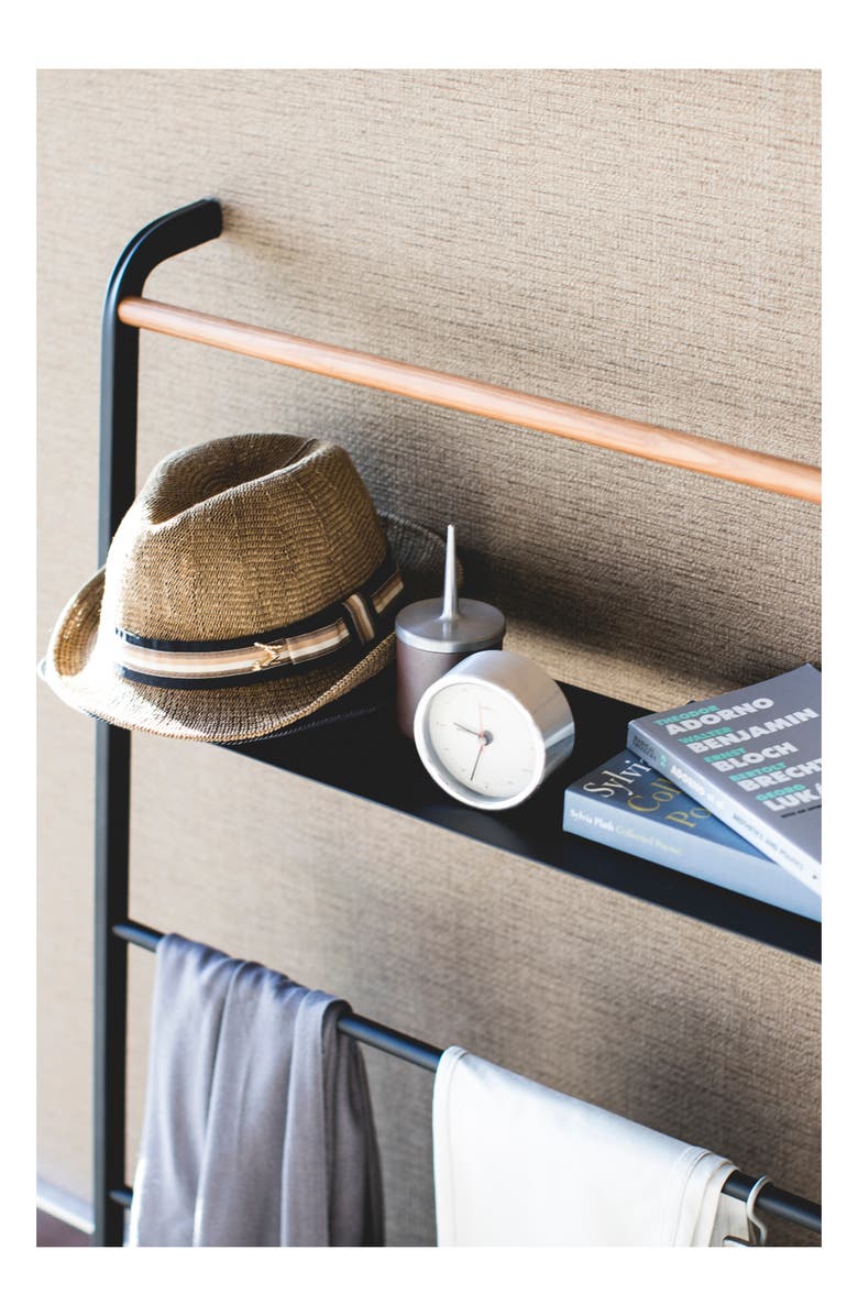 Yamazaki Leaning Storage Ladder, Alternate, color, Black