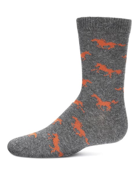 Galloping Horse Crew Socks (Big Kid)