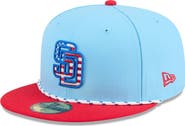 New Era Men's New Era Light Blue/Red San Diego Padres 2025 Fourth of July 59FIFTY Fitted Hat