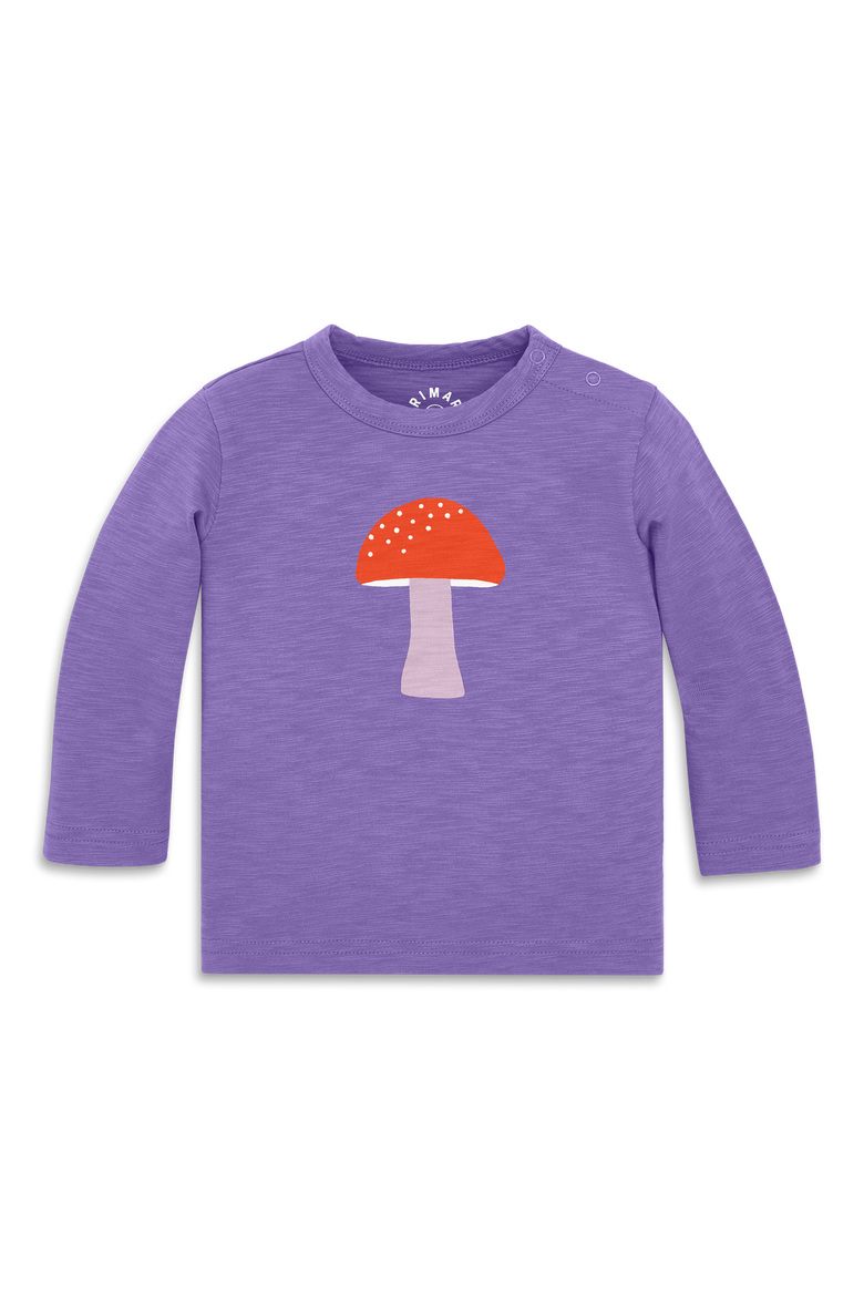 Baby Long Sleeve Mushroom Tee, Main, color, Violet Mushroom