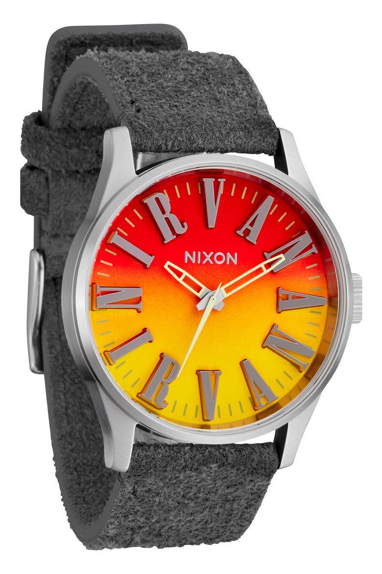 Nixon Nirvana Sentry Leather Strap Watch, 42mm (Men) | Nordstrom
