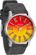 Nixon Nirvana Sentry Leather Strap Watch, 42mm