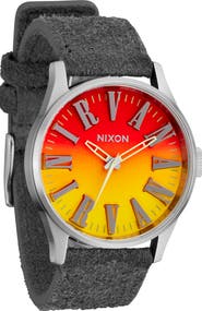Nixon Nirvana Sentry Leather Strap Watch, 42mm