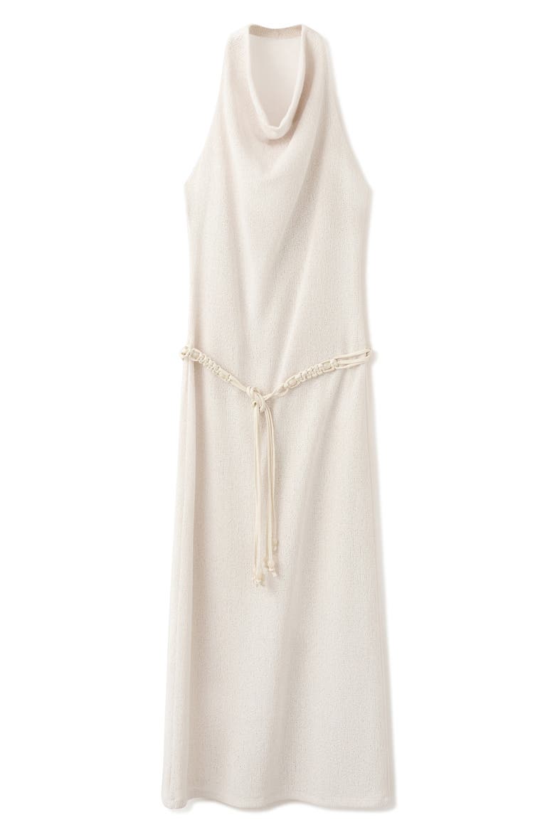 Halter Knit Dress with Belt, Main, color, ECRU