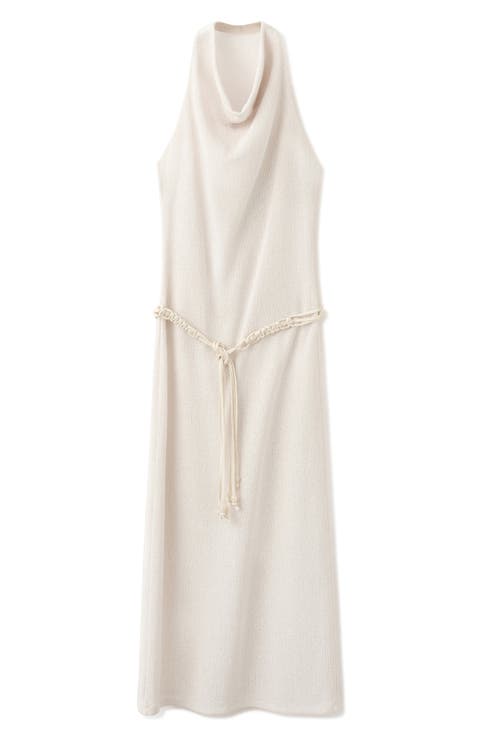 Halter Knit Dress with Belt