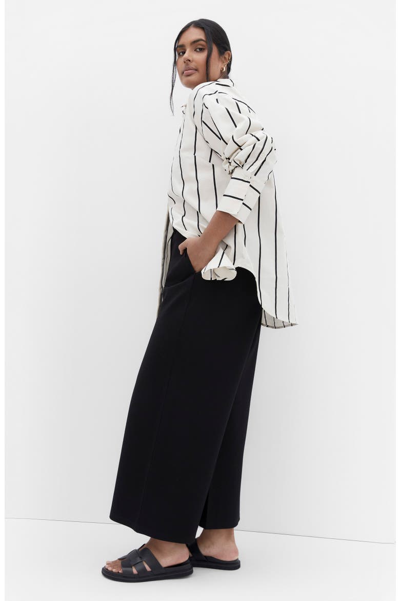 Peyton Wide Leg Ponte Pants, Alternate, color, BLACK