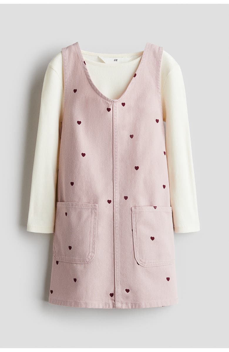 H&M 2-piece Dress And Top Set, Main, color, Pink/Hearts