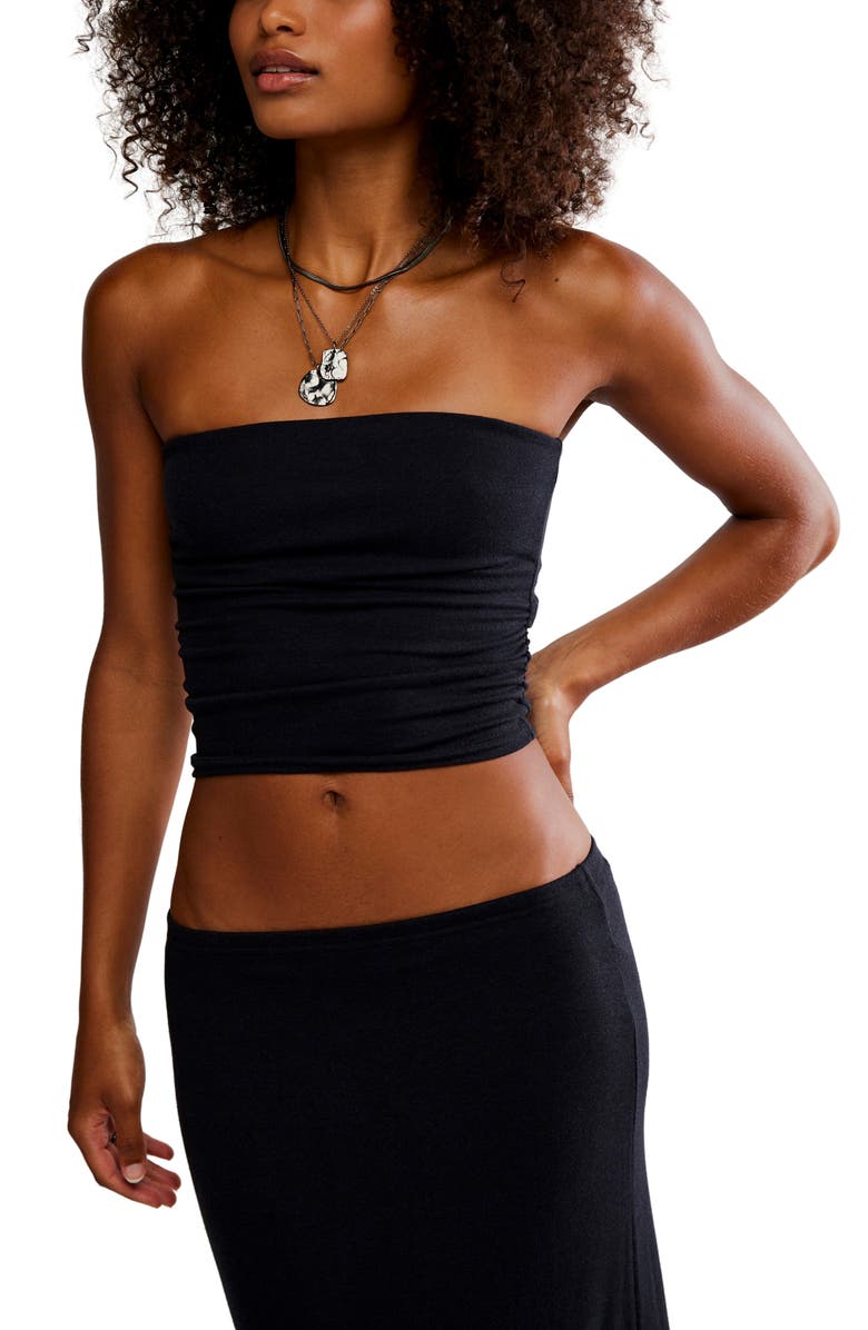 Free People Good Feels Tube Top & Maxi Skirt Set, Alternate, color, Black
