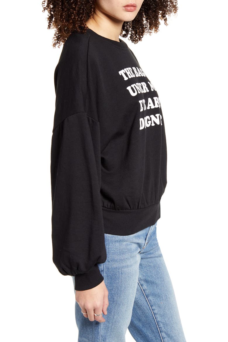 Bags Under My Eyes Sweatshirt, Alternate, color, BLACK