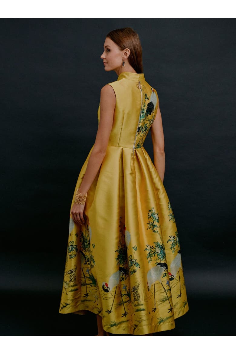 Royal Crane Dress, Alternate, color, Yellow