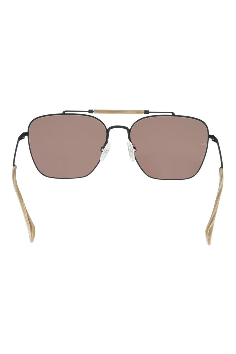 56mm Navigator Sunglasses, Alternate, color, BLACK / BONE HORN / BROWN