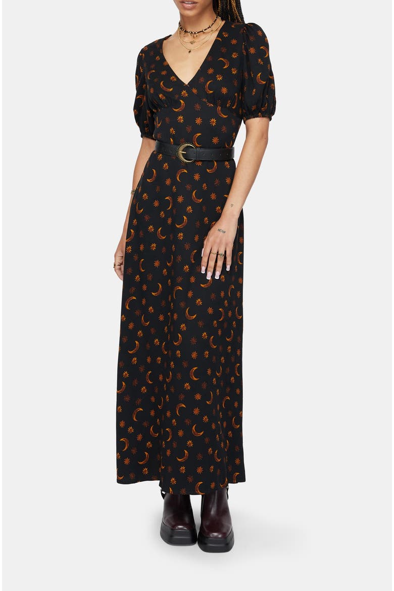 Elura Celestial Print Maxi Dress, Alternate, color, Orange