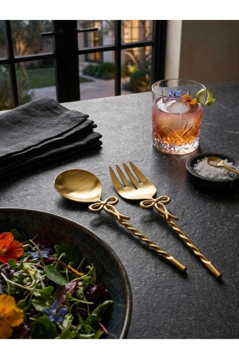 Imperial Salad Servers, Alternate, color, Gold