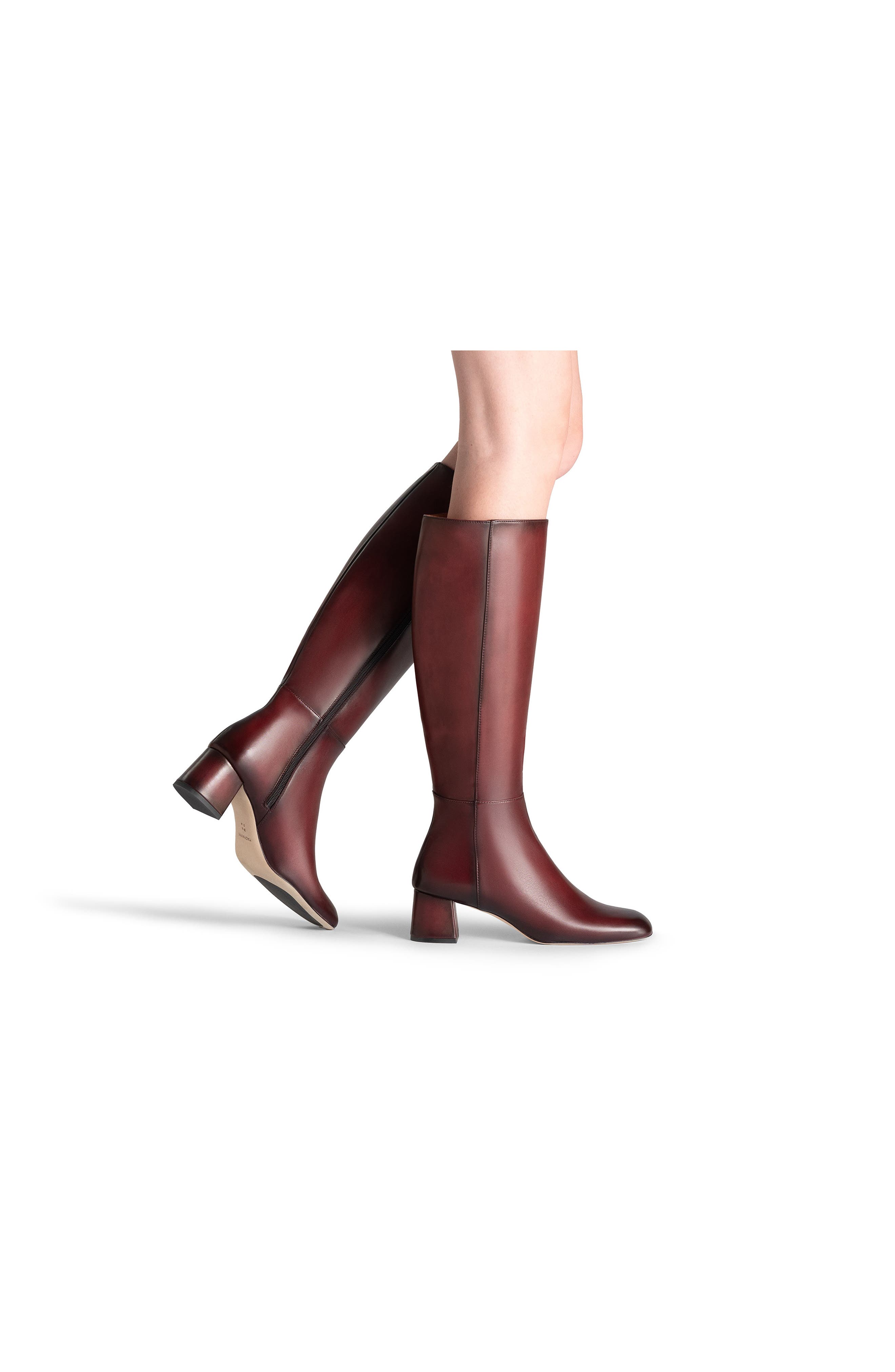 Elayne Knee High Rider Boot, Alternate, color, BORDEAUX