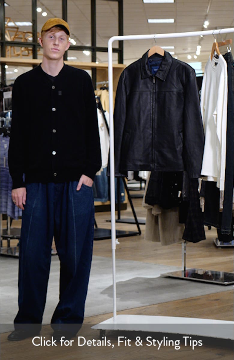 Smooth Lamb Leather Collared Jacket, sales video thumbnail