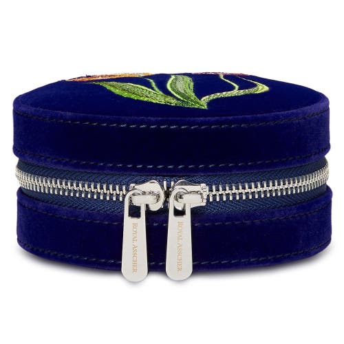 Wolf Royal Asscher Round Jewelry Zip Case In Blue