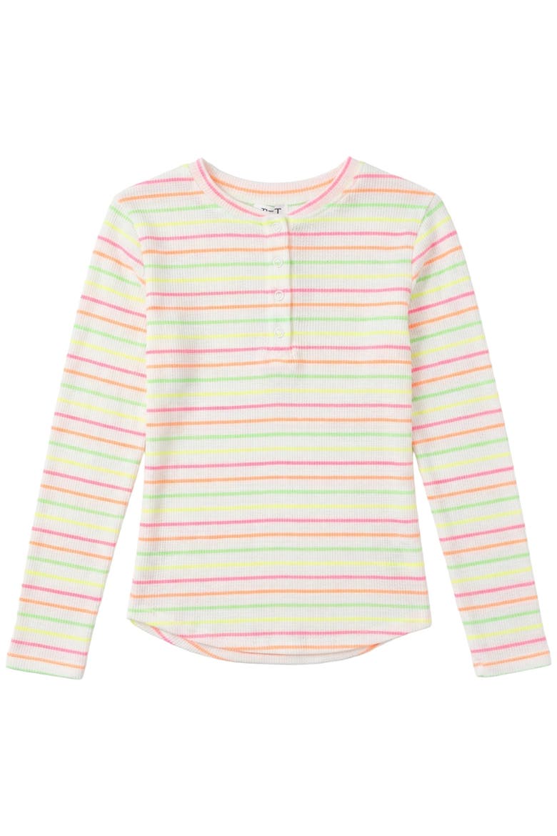 Multi Stripe Waffle Snap Front Top, Main, color, White