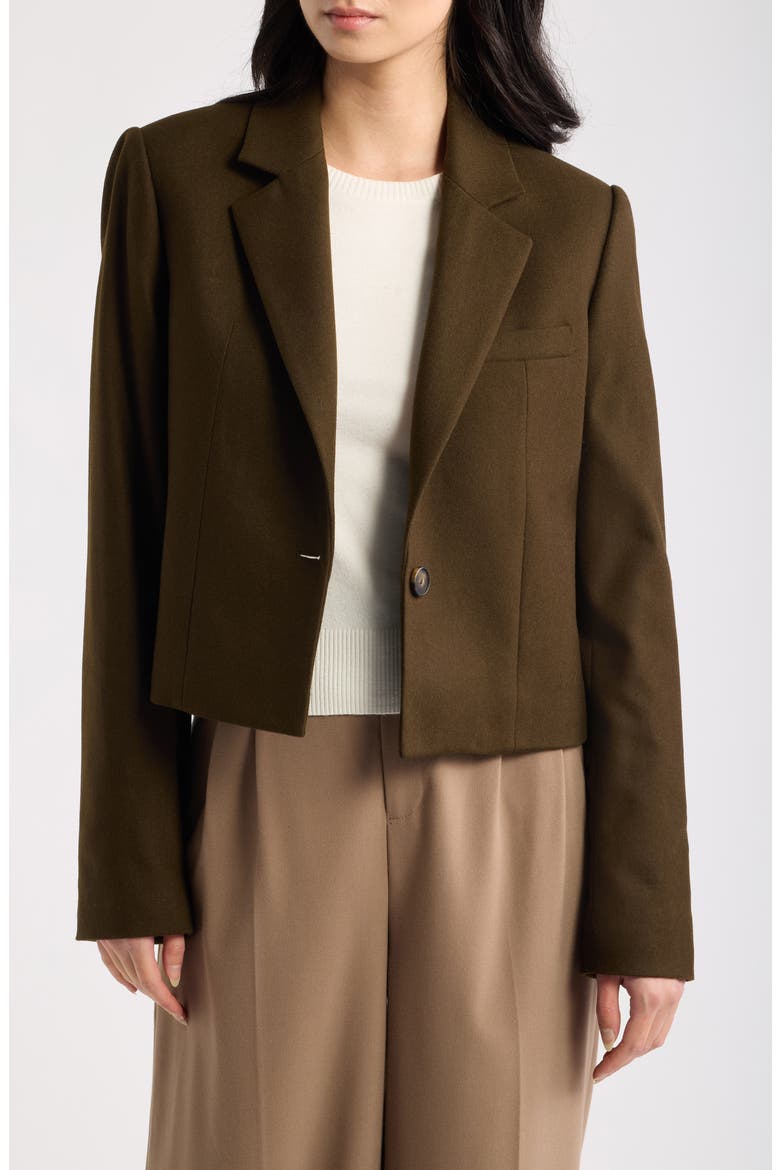 Short Flannel Blazer, Main, color, PINEWOOD