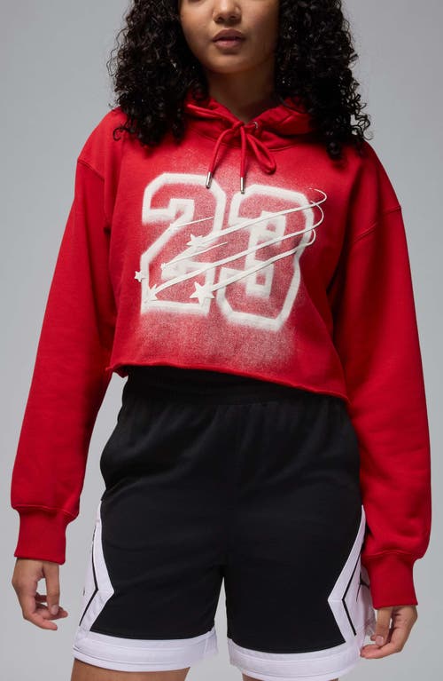 Jordan Women's Flight Fleece Cropped Satin-lined Hoodie In Varsity Red