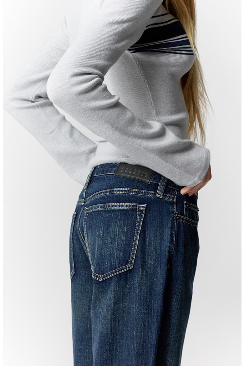 Zoe Low Rise Girlfriend Jeans, Alternate, color, DARK INDIGO