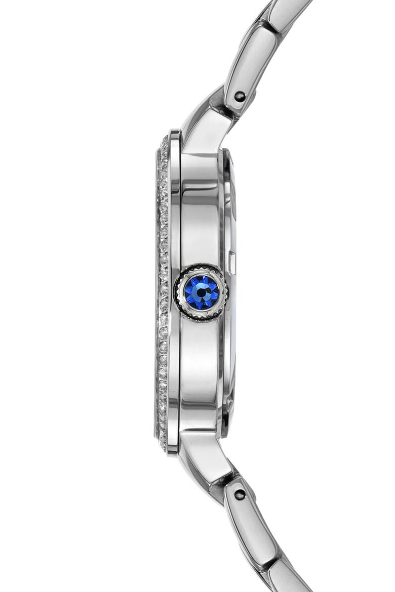 Stainless Steel Luna Topaz Bracelet Watch, 34mm, Alternate, color, SILVER