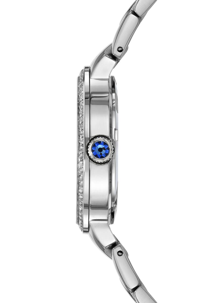 PORSAMO BLEU Stainless Steel Luna Topaz Bracelet Watch, 34mm, Alternate, color, Silver