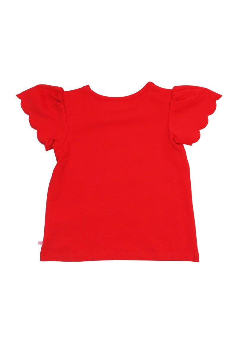 Toddler Girls Short Sleeve Scallop Tee, Alternate, color, Red