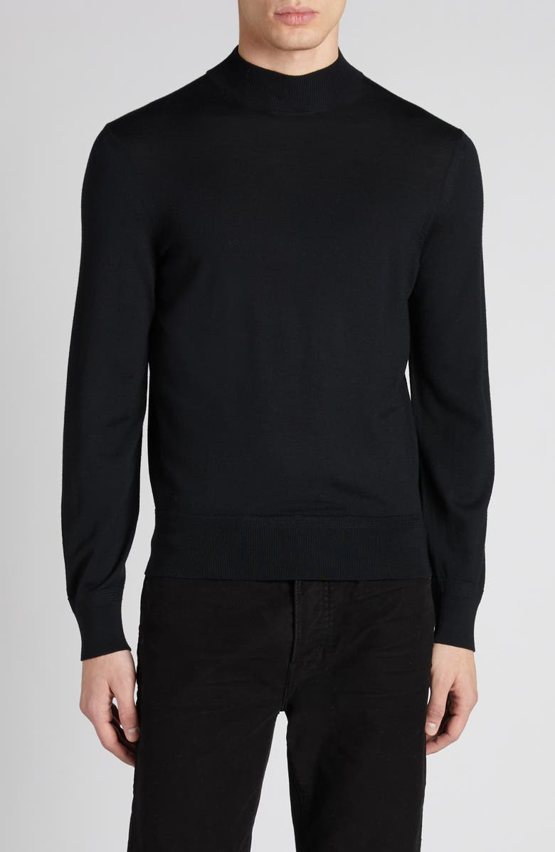 TOM FORD Cashmere & Silk Crewneck Sweater, Main, color, Black