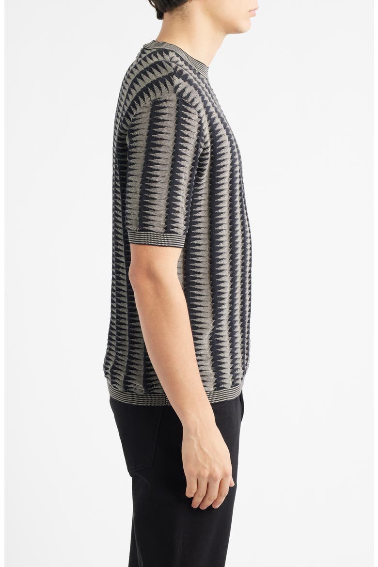 Geo Print Sweater T-Shirt, Alternate, color, SOLID BLUE NAVY