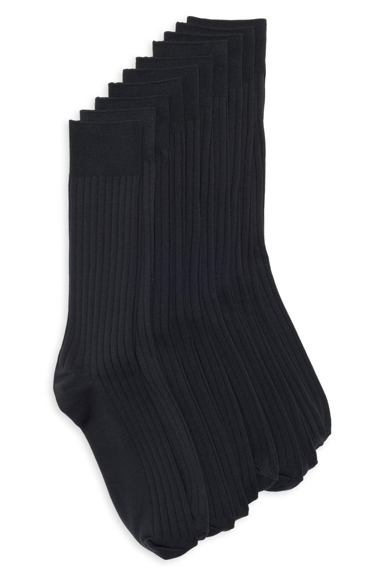 5-Pack Assorted Dress Socks, Main, color, BLACK
