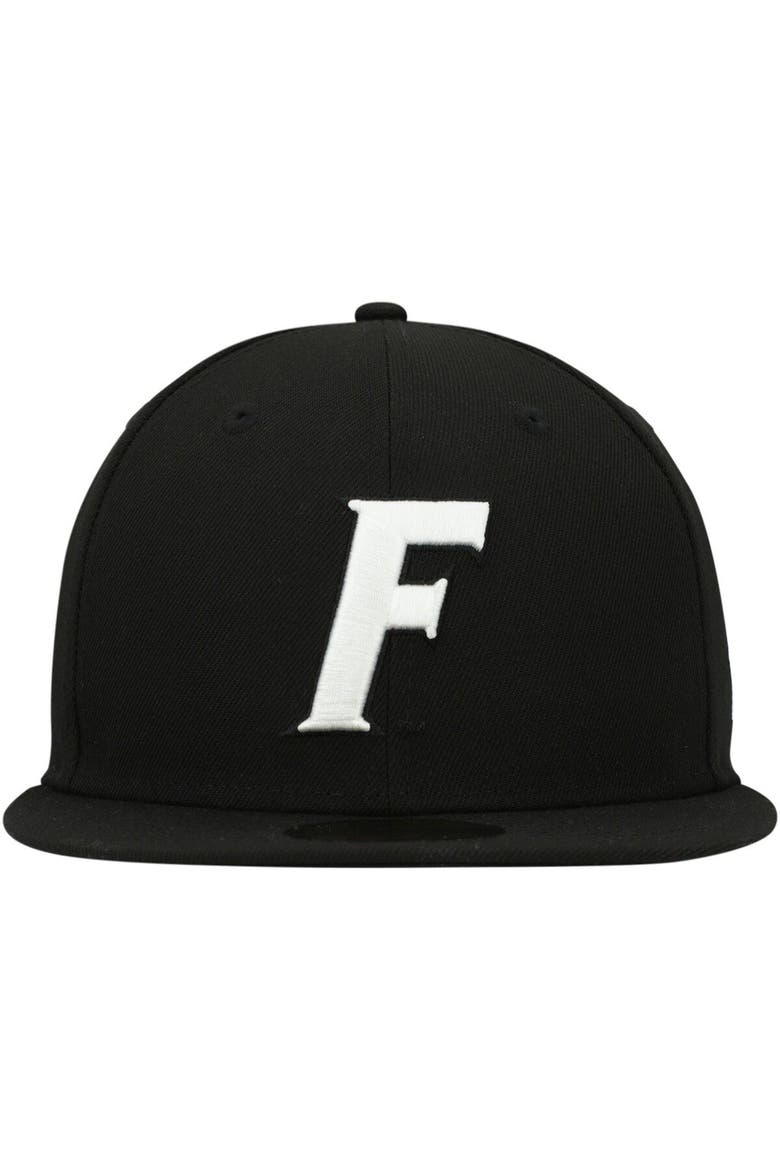 Men's New Era Florida Gators Black & White 59FIFTY Fitted Hat, Alternate, color, Black
