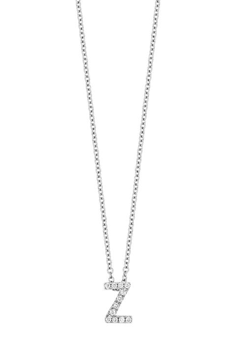 Diamond Pavé Initial Pendant Necklace