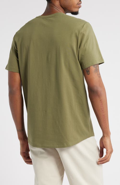 Open Edit Crewneck Stretch Cotton T-shirt In Green