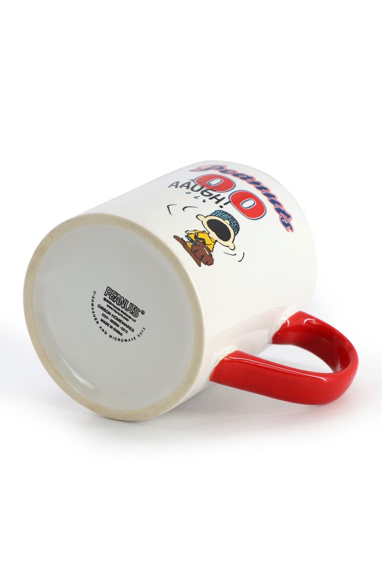 PEANUTS Best in Sports Varsity 4 Piece 19 Ounce Stoneware Mug Set and, Alternate, color, White