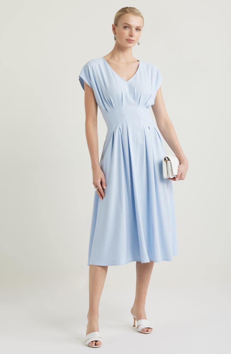Nordstrom Pleated Midi Dress, Alternate, color, Blue Skyway