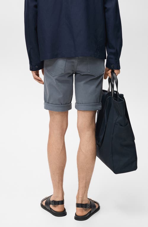 Mango Slim Fit Stretch Cotton Bermuda Chino Shorts In Gray