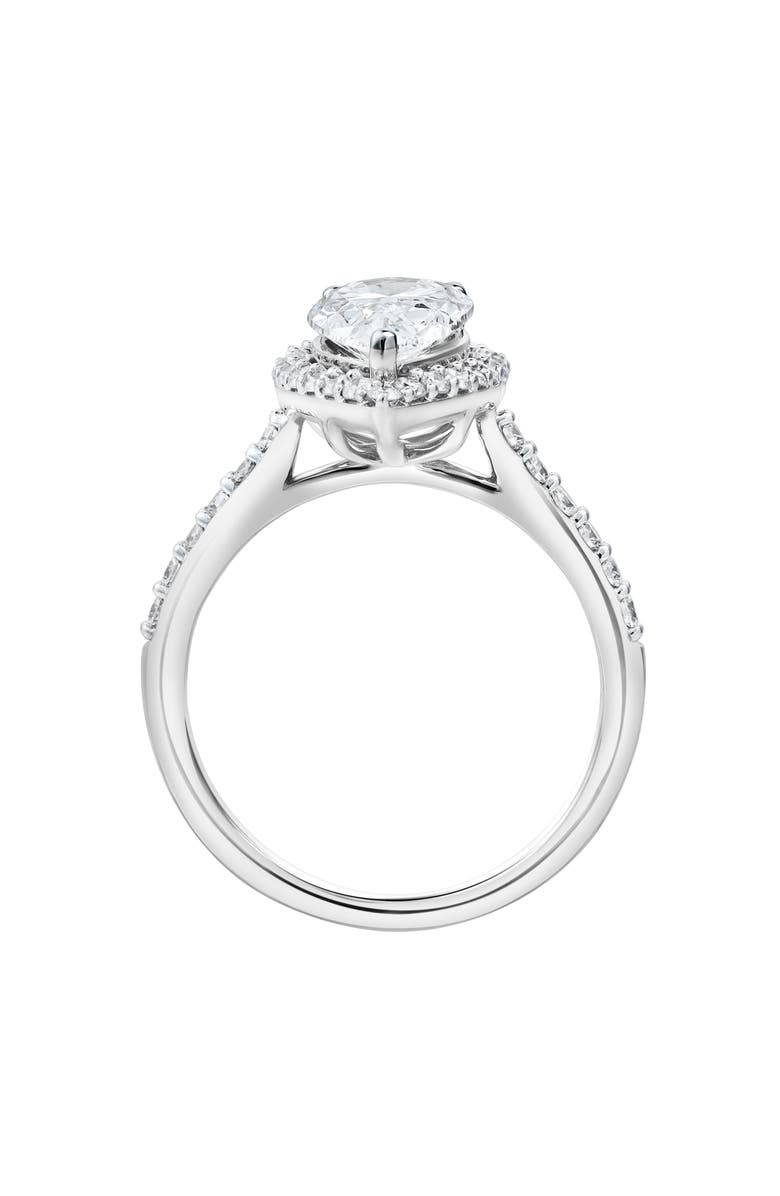 LuvMyJewelry Hana 14K White Gold Pear Lab Grown Diamond Halo Engagement Ring - 2.45 Ct, Alternate, color, 