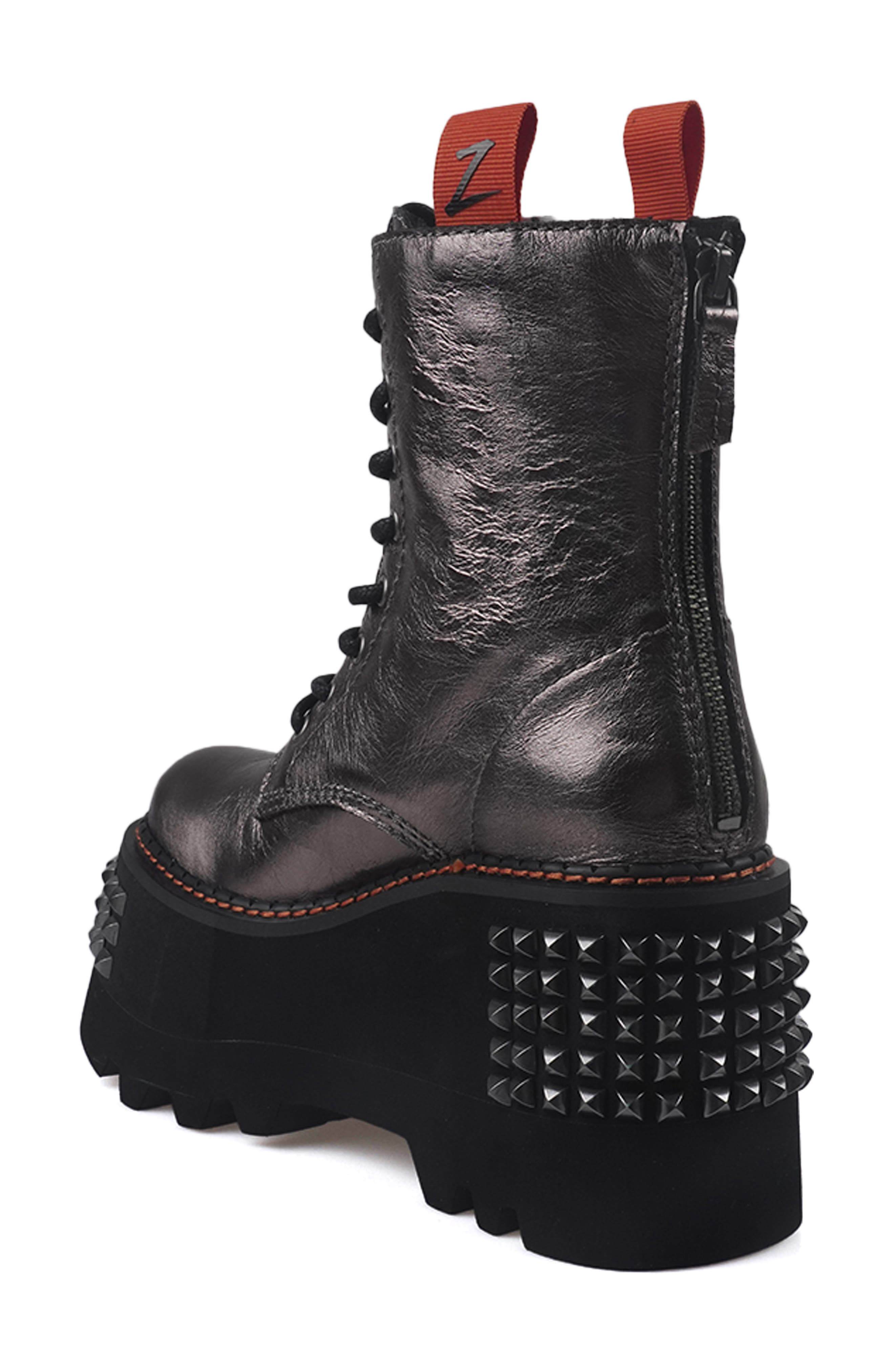 Leysa Studded Platform Combat Boot - image 4