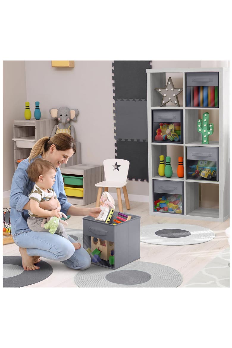 6-Pack Window Storage Cubes, Alternate, color, GRAY